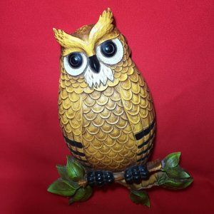 VTG Homco Plastic Owl Wall Hanging Plaque Decor